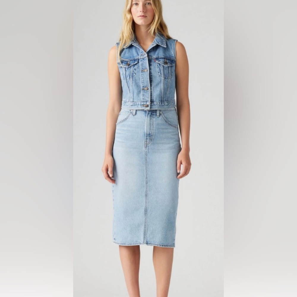 Levis Denim Full Length Jean Skirt